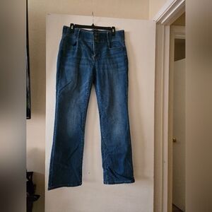 Apt. 9 Dark Blue Denim Boot Cut Jeans With Tummy Control Panel